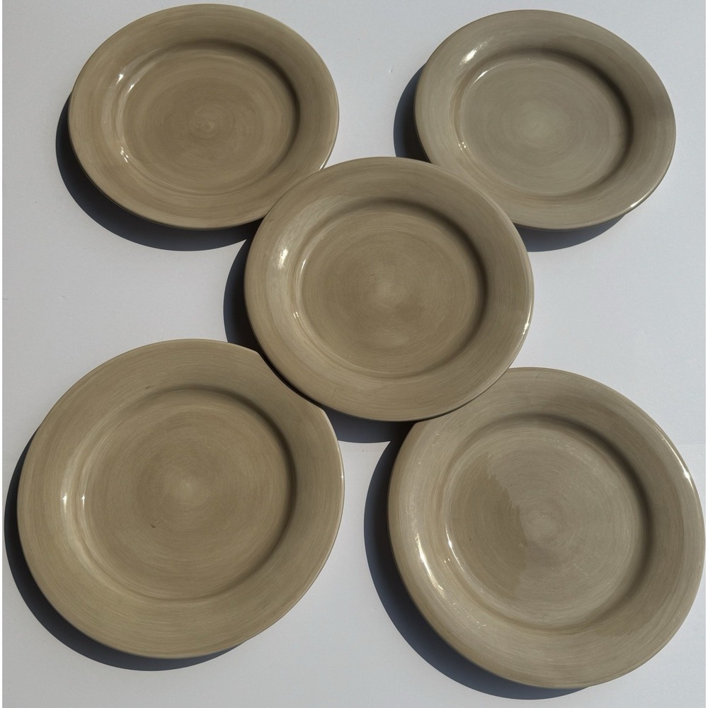 Avellino Tabletops Gallery Set of 5 Dinner Plates Beige / Oatmeal EUC
